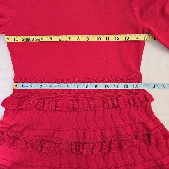 Muse By Marchesa Elegant Red Ruffled Dress - Picture 10 of 12